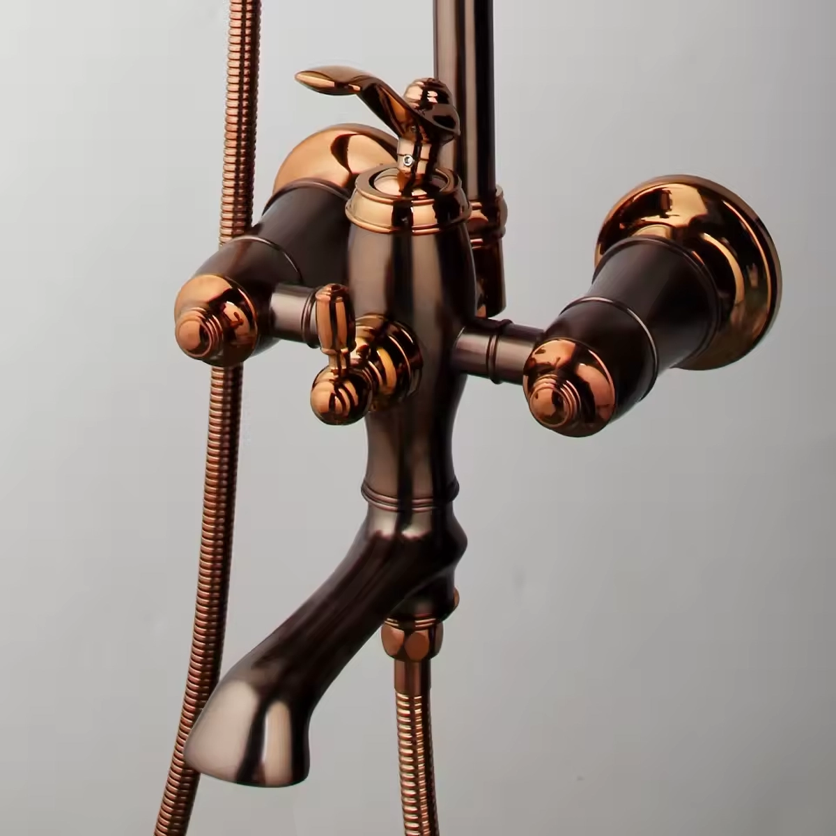 Colonne bain douche or rose mélangeur